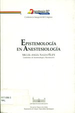 Portada de Epistemología en anestesiología