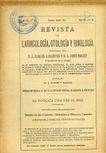 Portada de Revista de laringología, otología y rinología. Barcelona: la Revista; 1885-1901.