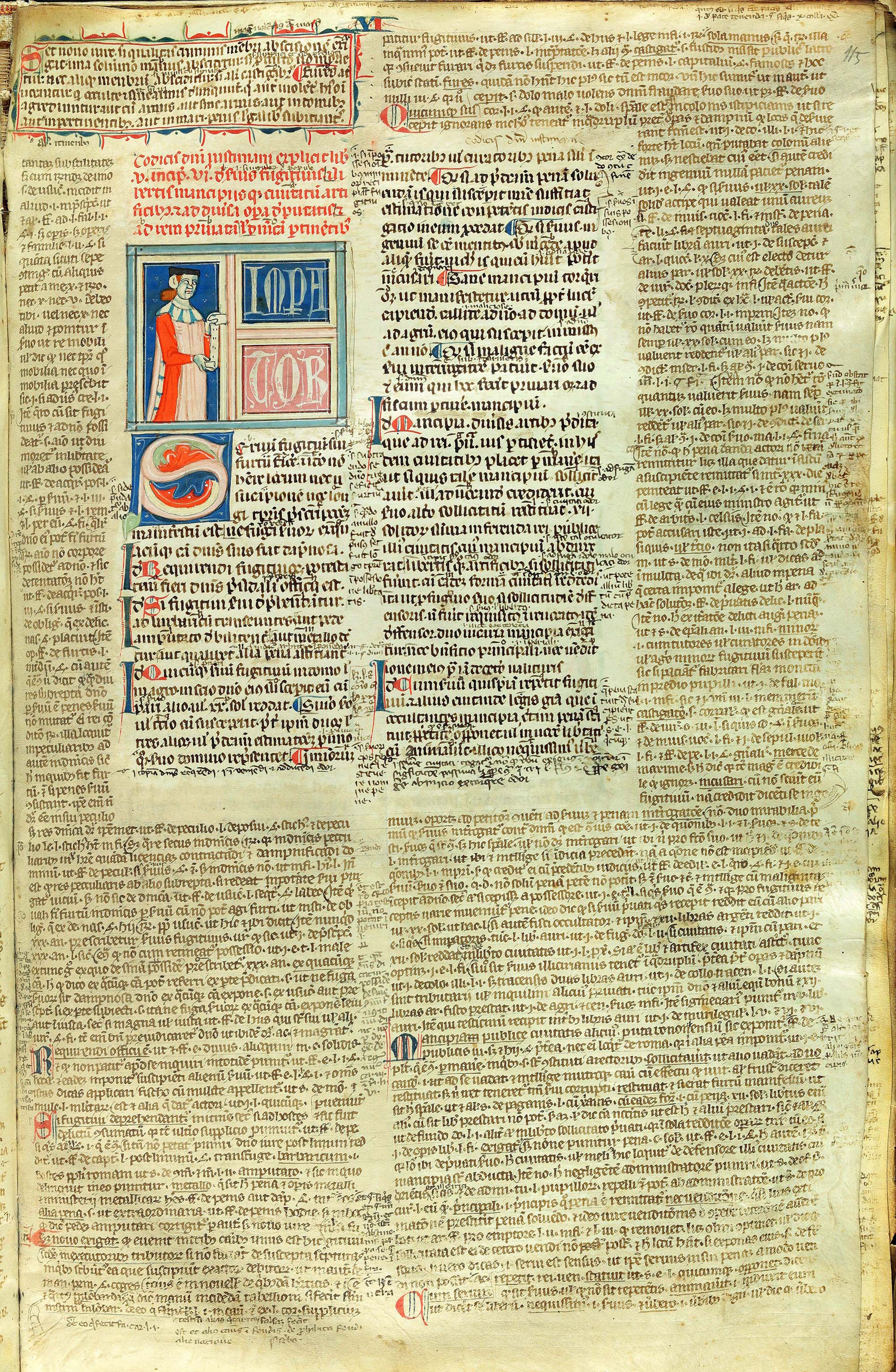 Manuscrit amb notes marginals de Francesco Accursio