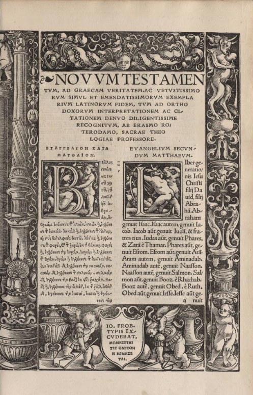 05. Erasme de Rotterdam. In Novum Testamentum, 1519