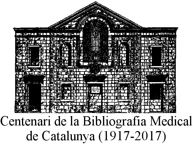 Logo Reial Acadèmia de Medicina de Catalunya. Centenari de la bibliografia mèdica de Catalunya.