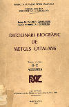 Portada del llibre: Diccionari biogràfic de metges catalans.