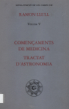 Portada del llibre: Començaments de medicina ; Tractat d’astronomia.