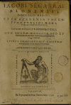 Portada del llibre: Iacobi Segarrae ... Commentarii physiologici : non solvm medicis sed et philosophicis.