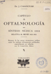 Portada del llibre: Capítulo de oftalmología en Síntesis médica 1955 relativa al bienio 1953-1954 : resumen de las nuevas orientaciones médicas según los trabajos últimamente publicados, especialmente en relación con la terapéutica clínica.