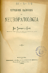 Portada del llibre Armangué i Tuset J. Estudios clínicos de neuropatología. Barcelona: Establ. tip. de los sucesores de Ramirez y Cía, 1884.