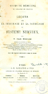 Portada del llibre Bernard C. Leçons sur la physiologie et la pathologie du système nerveux. Paris: J.-B. Baillière et Fils, 1858.