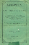 Portada del llibre Bertrán Rubio E. Electroterapia: unas cuantas palabras acerca de la electro-puntura en el tratamiento de los aneurismas. Barcelona: [s.n.]; 1873.