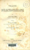 Portada del llibre Erb WH. Traité d’électrothérapie. Paris: Adrien Delahaye et E. Lacrosnier, 1884.