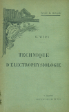Portada del llibre Weiss G. Technique d’électrophysiologie. Paris: Gauthier-Villars: G. Masson, 1892.