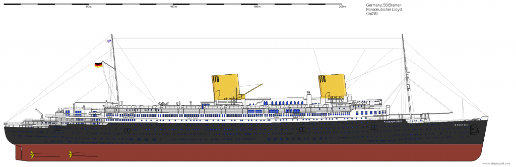 Dibuix del transatlàntic fet per l’arxiu de dibuixos de vaixells i avions Shipbucket.. Font: http://www.shipbucket.com/drawings/5922