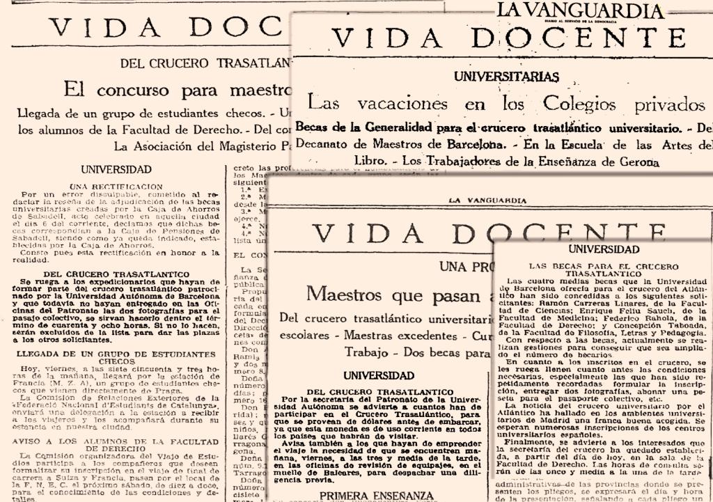 23. Avisos publicats a &quot;La Vanguardia&quot; recordant als passatgers les diverses gestions necessàries per al viatge.