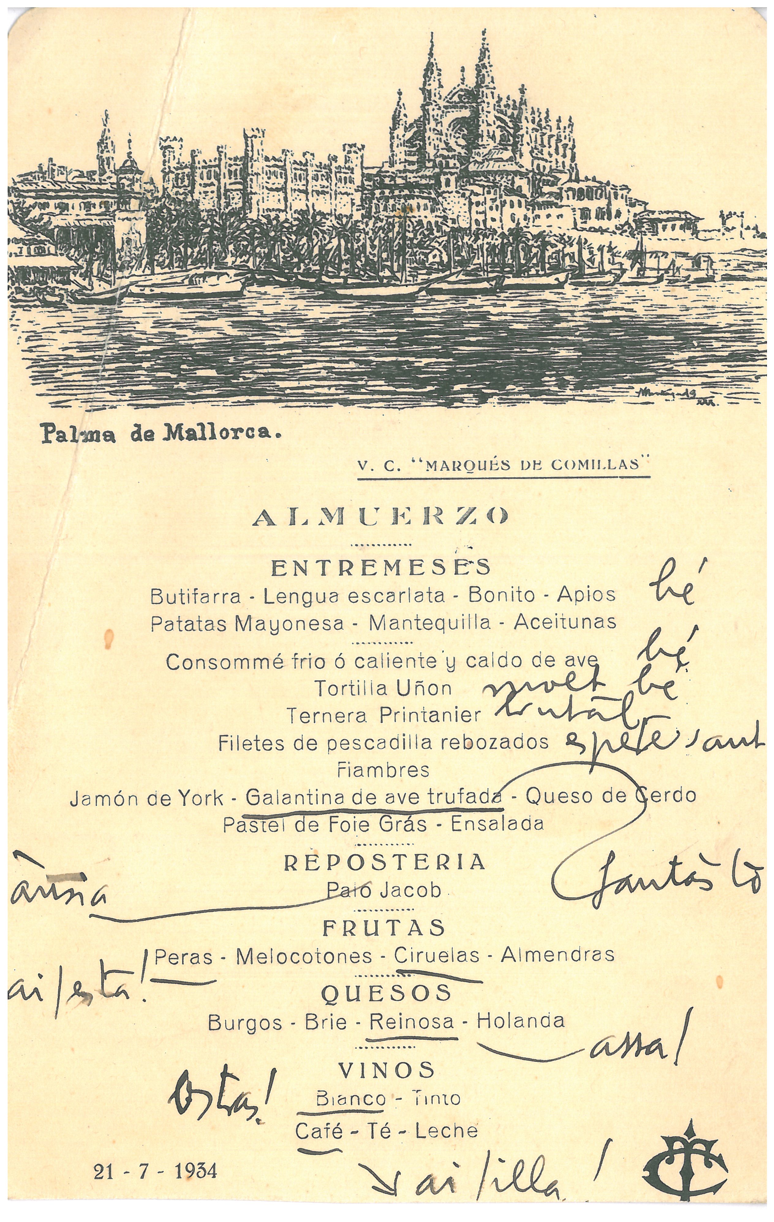 45b. G. Díaz-Plaja talks enthusiastically about the menu.