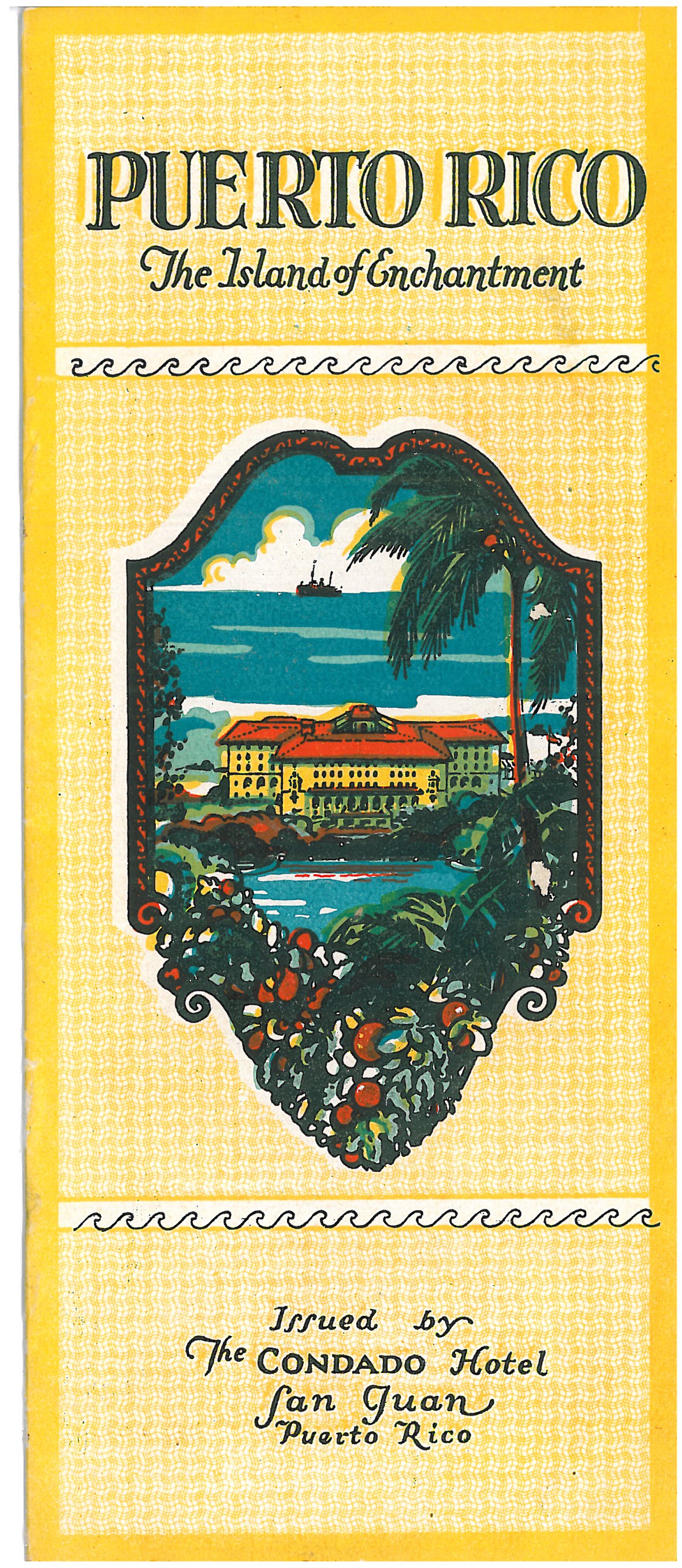 64. Prospectus of the Hotel Condado in San Juan de Puerto Rico, a moment of rest during the visit to the isle.