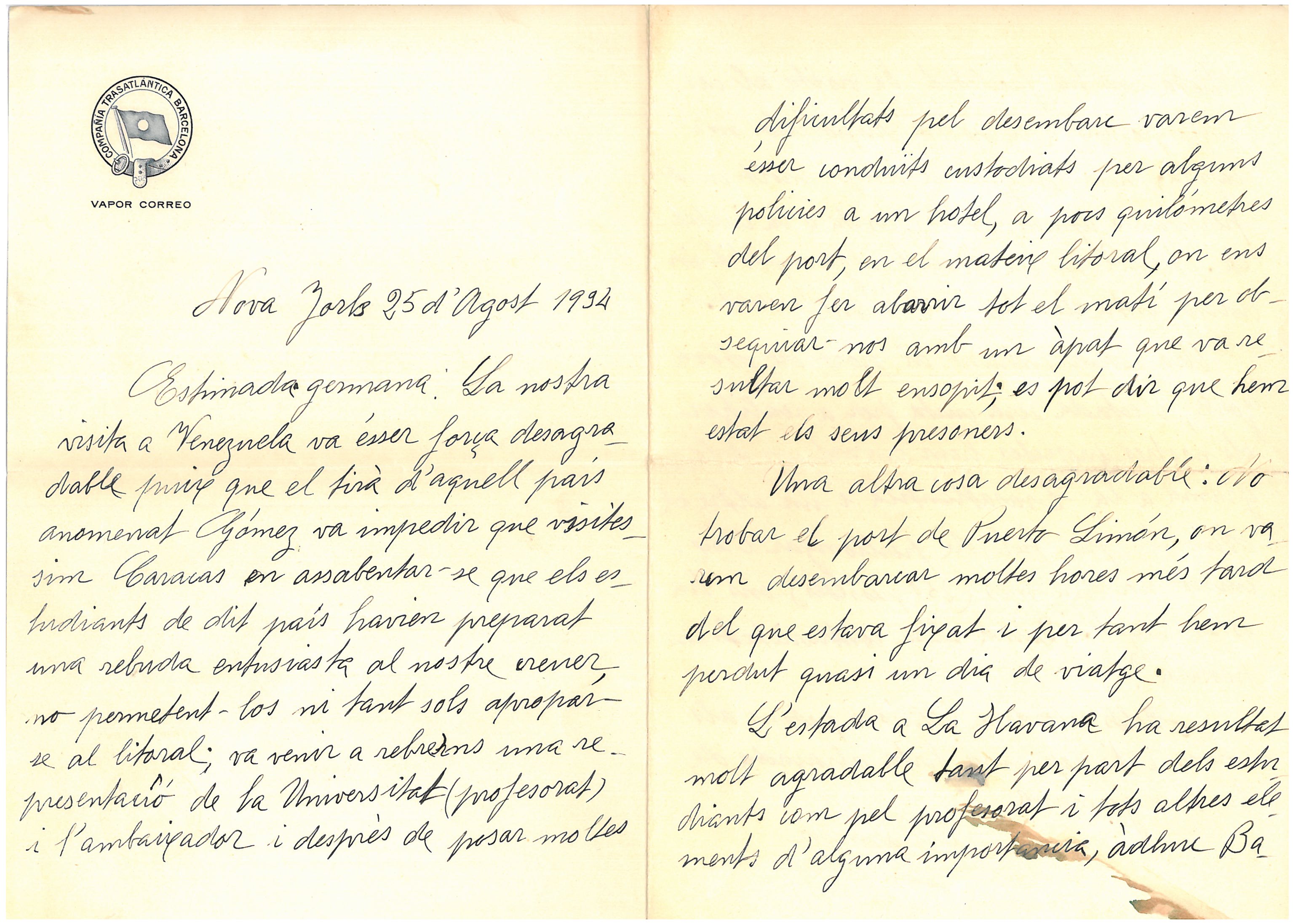 69a. Professor Carmen Sivilla also describes the &quot;unpleasant&quot; facts in Venezuela. Source: M. Serrallonga Collection.