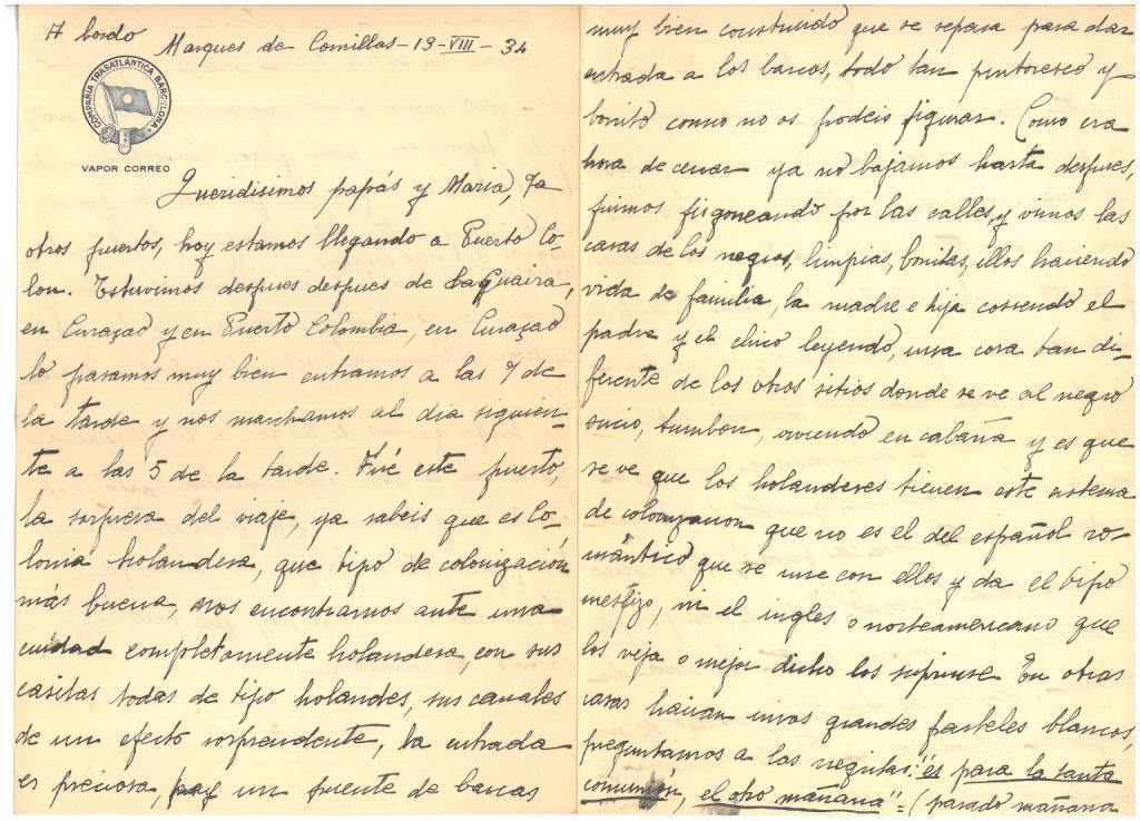 72a. C. Taboada narrates her impressions about the Curaçao culture.