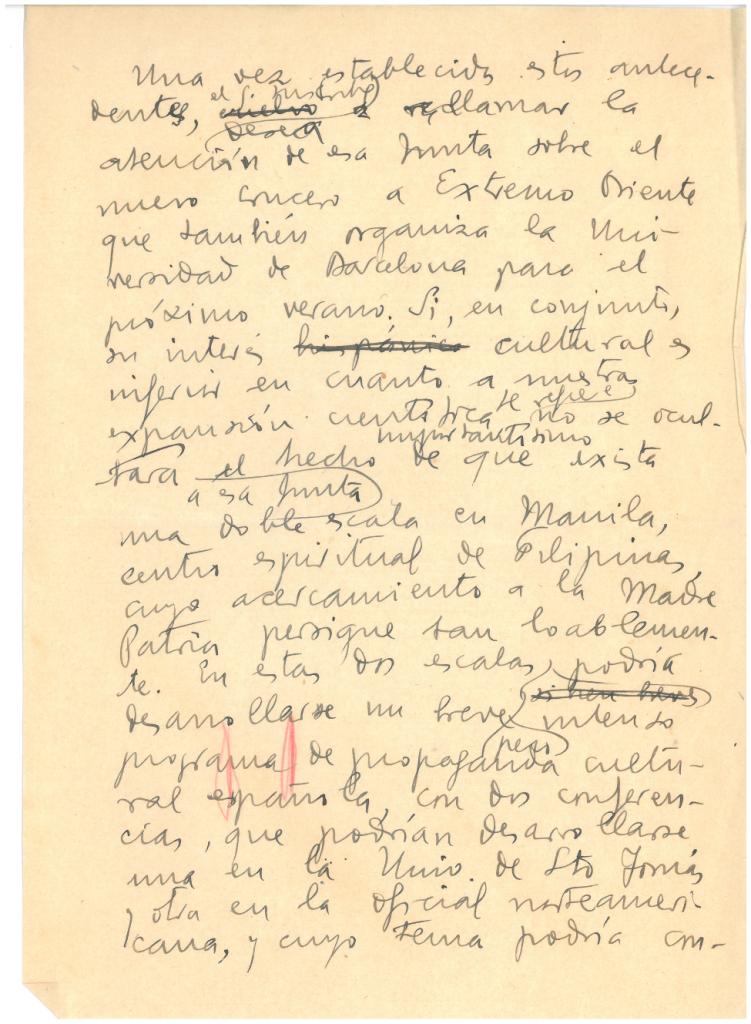 75. Draft of the chronicle about the arrival in La Havana, the warm welcome and the projects to make in the isle.