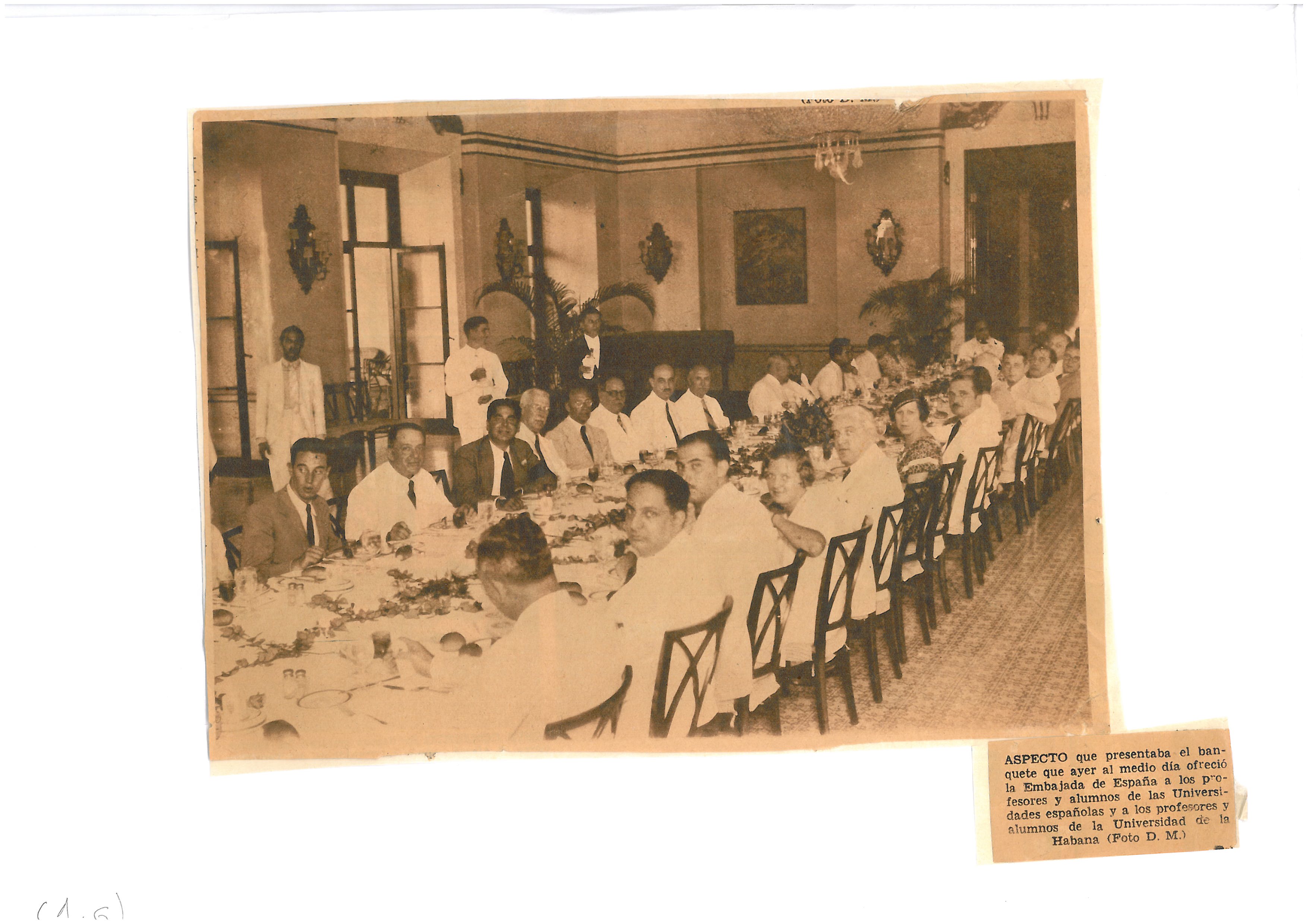 78. Aspect of the banquet in the Hotel Nacional, described in the Cuban press.