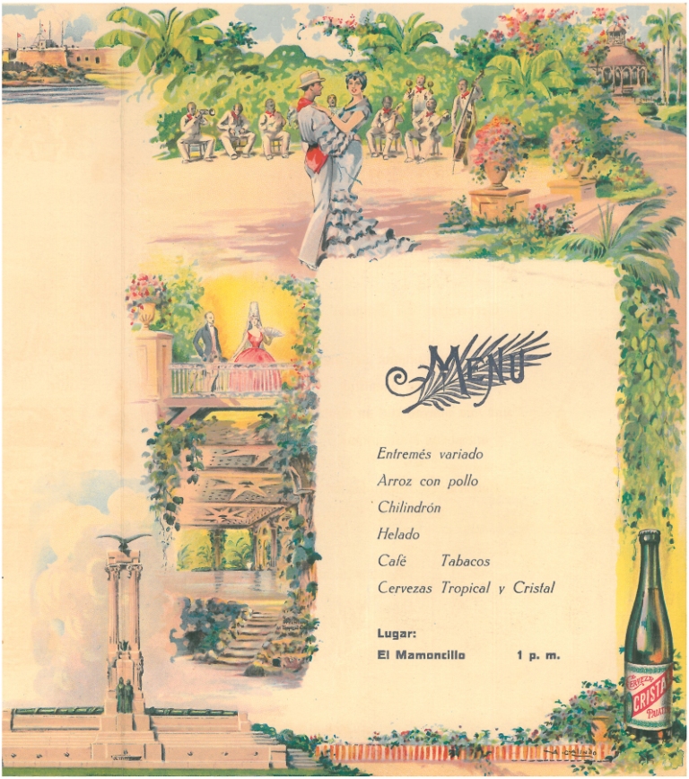 82. The menu offered in &quot;El Mamoncillo&quot; Restaurant.
