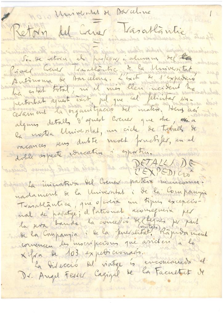 87. Back home, G. Díaz-Plaja wrote &quot;two hands&quot; with C. Taboada a chronicle of the trip in two languages.