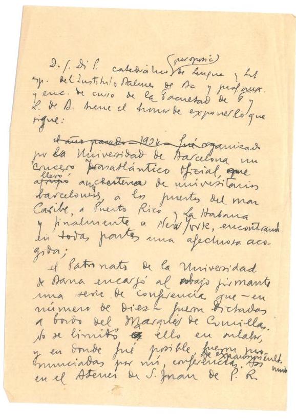 90. Report about the Cruise in America and proposal for a new University Cruise, around the Far East, for the summer of 1935.
