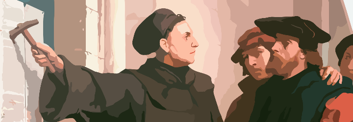 01. Les 95 tesis de Martí Luther, de Ferdinand Pauwels (1872.)