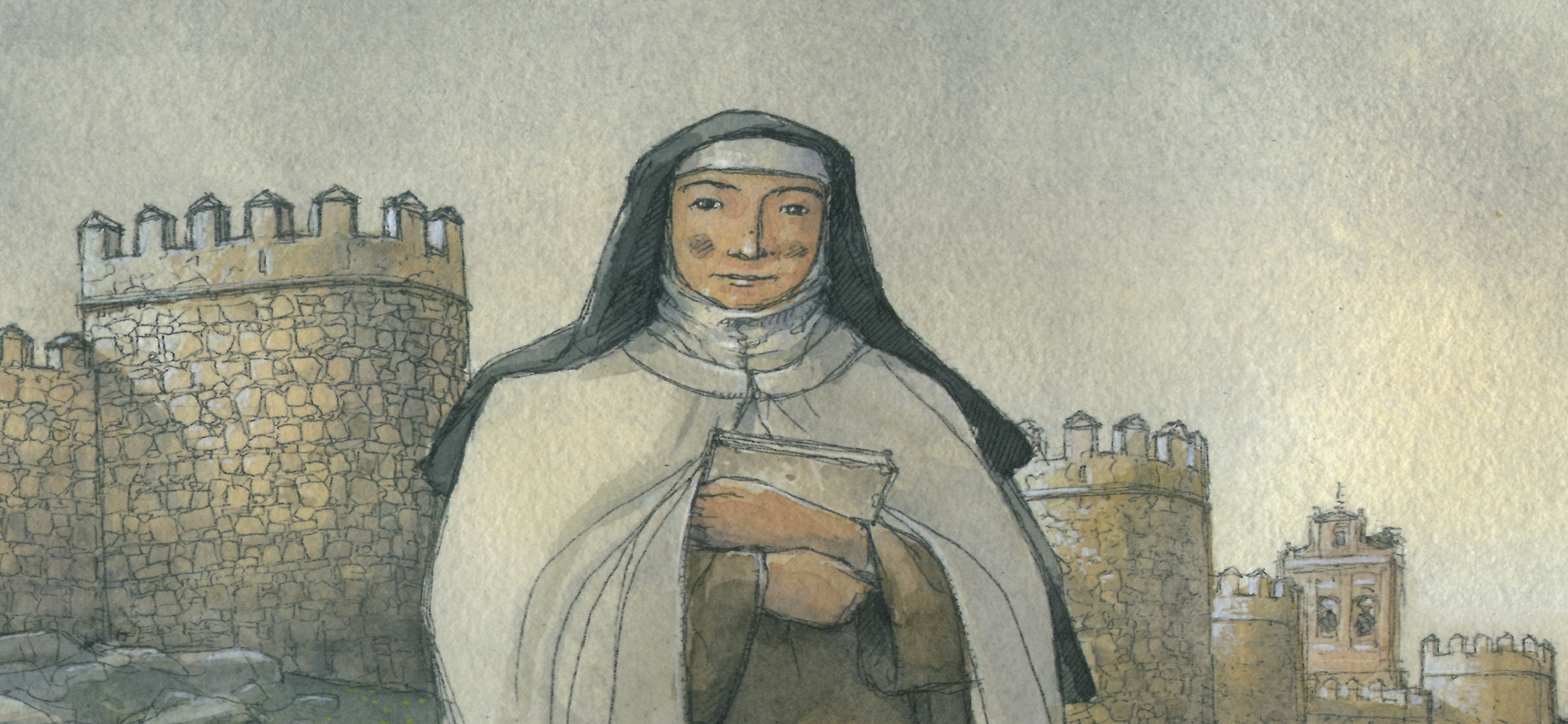 03. Ilustración de Jordi Vila Delclòs. En: Rosa NAVARRO DURÁN (2013). &quot;La Vida y obra de Teresa de Jesús contada a los niños&quot;. Barcelona : Edebé.