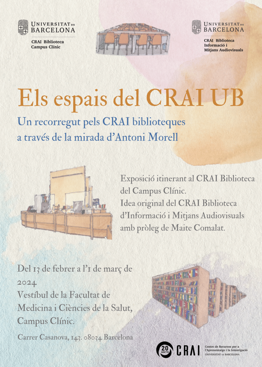 L'exposició itinerant "Els espais del CRAI UB" al CRAI Biblioteca del Campus Clínic