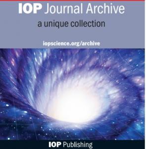 IOP Journals Archive 2000-2013. Novetat en revistes electròniques