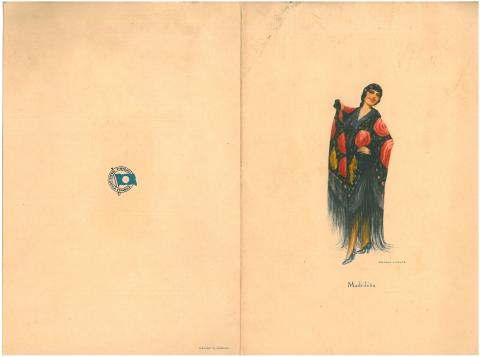 39. Some illustrations included in the menus or music programmes showed feminine figures dressed in regional costumes.