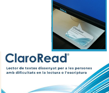 Cartell per als ordinadors amb el programa Claro Read