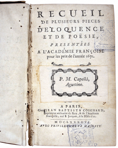 Académie française. Recueil de plusieurs pieces d'éloquence et de poesie