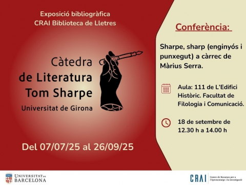 Exposició del CRAI Biblioteca de Lletres: Càtedra de Literatura Tom Sharpe