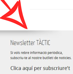 Novetats a l'espai del TÀCTIC: Subscriviu-vos a la newsletter