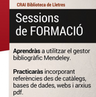 Gestor Mendeley. Sessions de formació al CRAI Biblioteca de Lletres