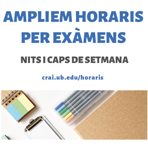 Els CRAI Biblioteques de la UB amplien horaris en període d'exàmens