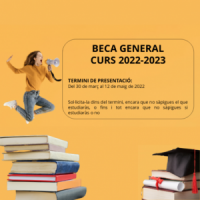 Avançament de la convocatòria: Beca General del Ministeri per a graus i màsters universitaris, curs 2022-2023