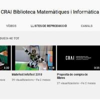 Nou canal YouTube al CRAI Biblioteca de Matemàtiques i Informàtica
