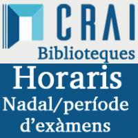 Horaris de Nadal als CRAI Biblioteques de la Universitat de Barcelona