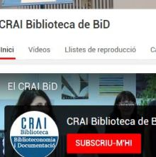 Novetats a les xarxes socials del CRAI Biblioteca de Biblioteconomia i Documentació