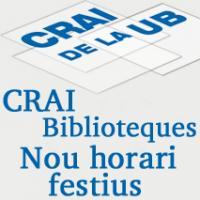 Ampliació d'horaris els caps de setmana i festius als CRAI Biblioteques de la UB