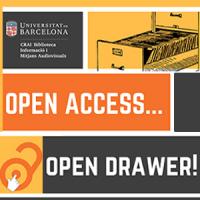 Exposició interactiva Open access, Open Drawer al CRAI Biblioteca d'Informació i Mitjans Audiovisuals