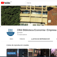 Nou canal de Youtube del CRAI Biblioteca d’Economia i Empresa
