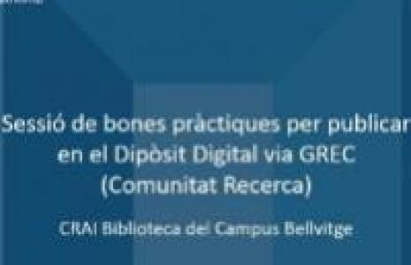 Sessió de bones pràctiques per publicar recerca en el Dipòsit Digital al CRAI Biblioteca del Campus Bellvitge