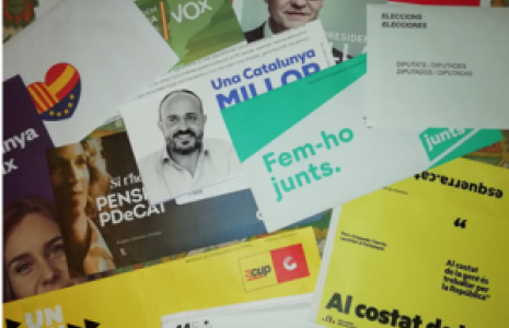 Recollida de programes i propaganda política electoral al CRAI Biblioteca del Pavelló de la República