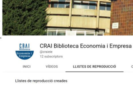 Nou canal de Youtube del CRAI Biblioteca d’Economia i Empresa