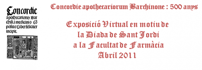 Concordie apothecariorum Barchinone: 500 anys