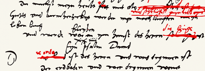 04. Salm 23 Manuscrit de Martí Luther amb les seves pròpies correccions vermelles