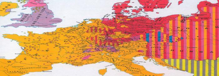 01. Mapa de la situación religiosa en Europa durante el s. XVI. En: Geofrrey BARRACLOUGH, ed. "The Times Atlas of World History". London : Times Books, pp. 182-183.