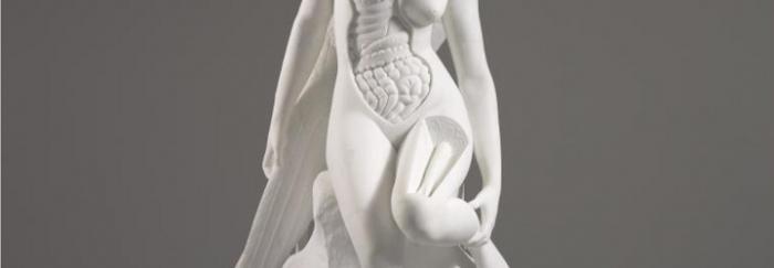 Imatge de "The anatomy of an angel" de Damien Hirst. Escultura en marbre de Carrara.